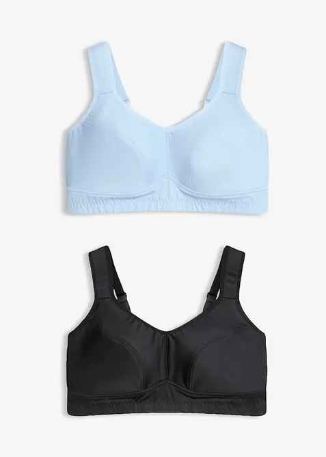 Sport-BH med medelh&ouml;gt st&ouml;d (2-pack), bonprix