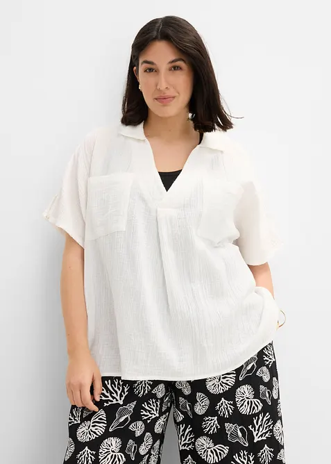 Blustunika av mjuk muslin, bonprix