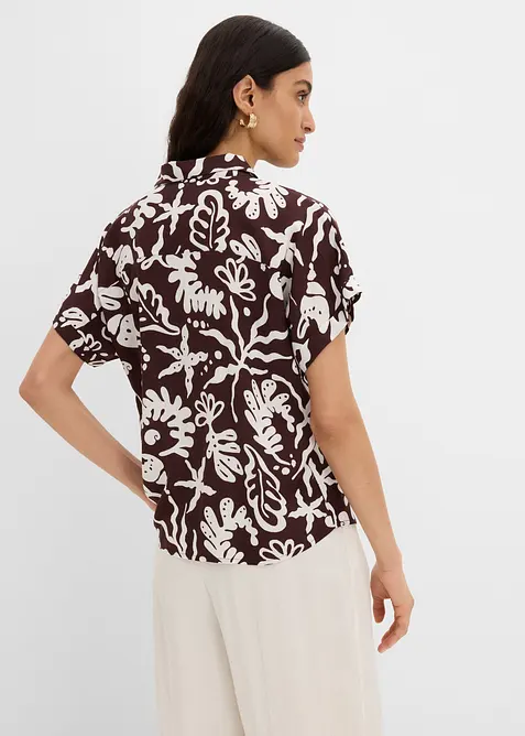 Skjortblus i f&ouml;ljsam viskos, bonprix