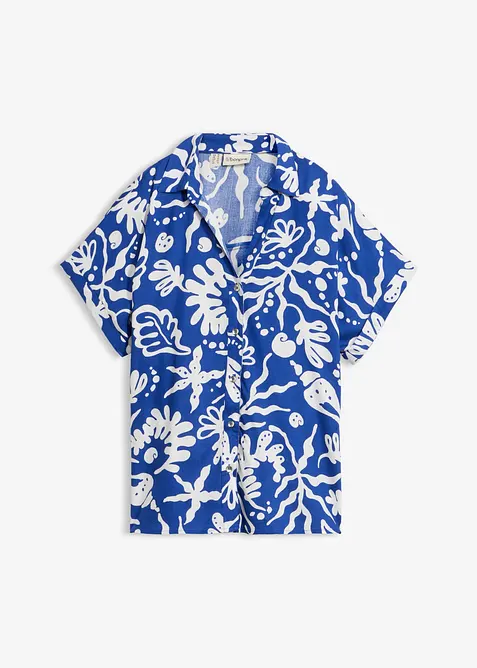 Skjortblus i f&ouml;ljsam viskos, bonprix