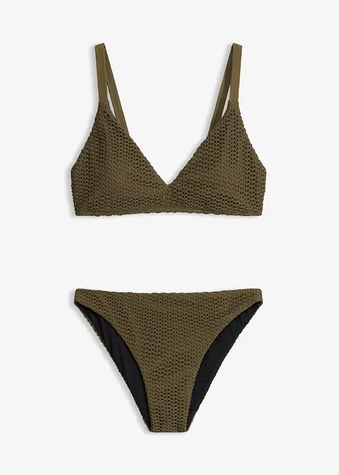 Virkad bikini med BH-topp (2 delar), bonprix