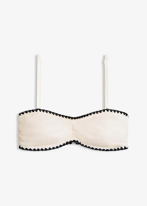 Bikini&ouml;verdel i band&aring;stil med broderi, bonprix