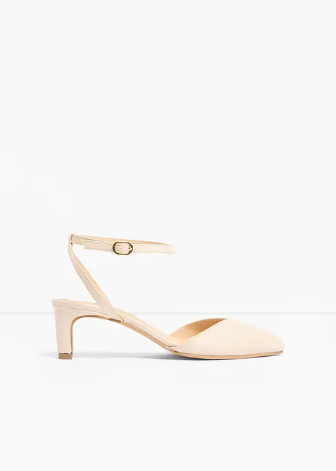 Pumps med remmar och l&aring;g klack, bonprix