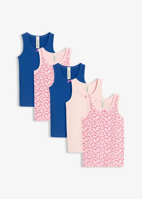 Linne med mjuk bomull och satinrosett (5-pack), bonprix