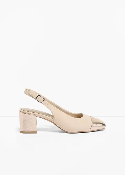 Slingbackpumps med blockklack fr&aring;n Marco Tozzi, Marco Tozzi