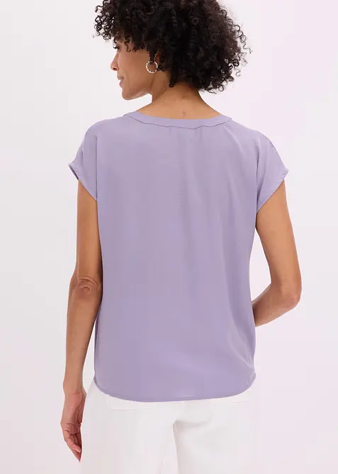 Ledig satinblus med &ouml;verskurna &auml;rmar, bonprix
