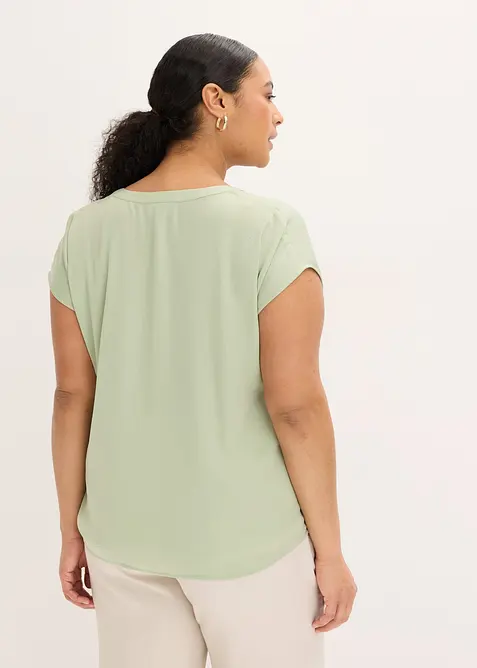 Ledig satinblus med &ouml;verskurna &auml;rmar, bonprix