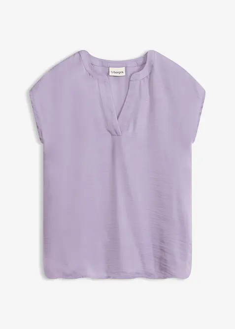 Ledig satinblus med &ouml;verskurna &auml;rmar, bonprix