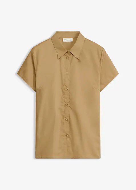 Kort&auml;rmad poplinblus, bonprix