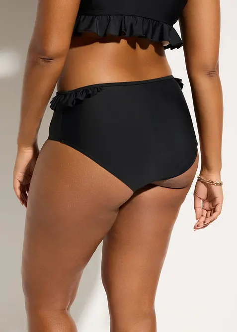 Bikinibyxa med h&ouml;g midja och rysch, snabbtorkande, bonprix