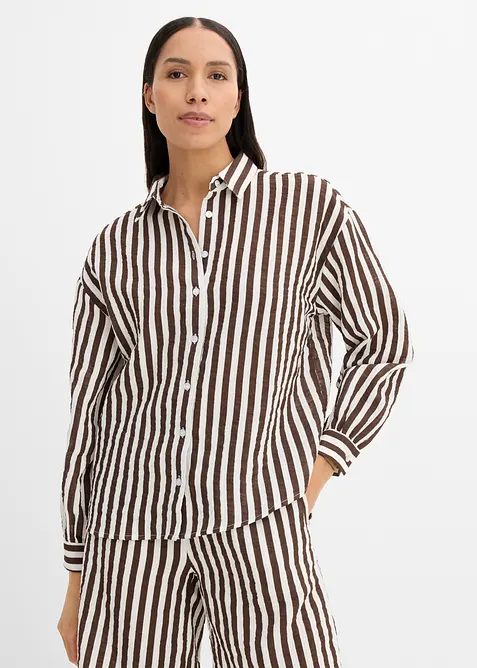 Skjortblus i bomullsmuslin, bonprix