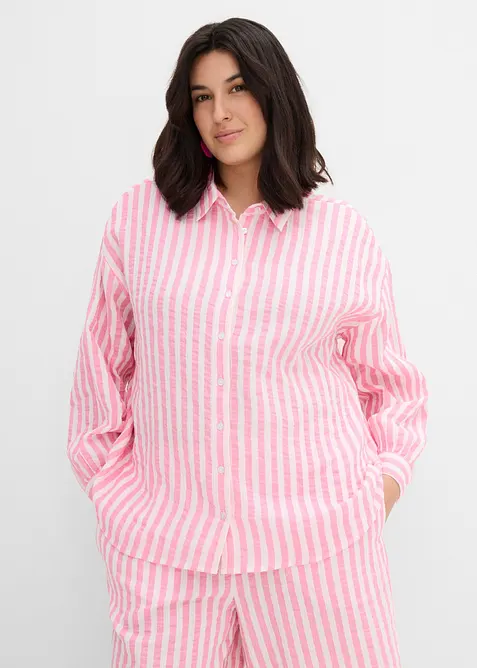 Skjortblus i bomullsmuslin, bonprix