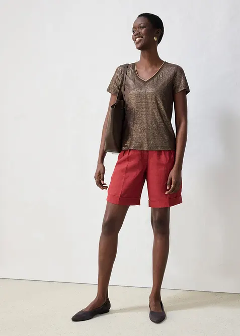 Linnetopp med Lurex-garn, bonprix