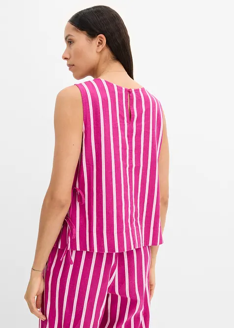 Randigt bluslinne av linnemix, bonprix