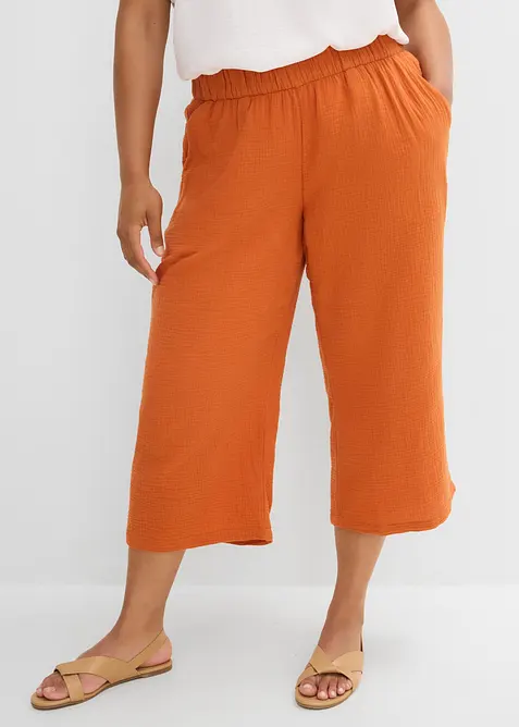 Marlenebyxa i bomullsmuslin, bonprix