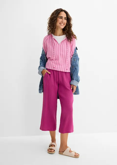 Marlenebyxa i bomullsmuslin, bonprix