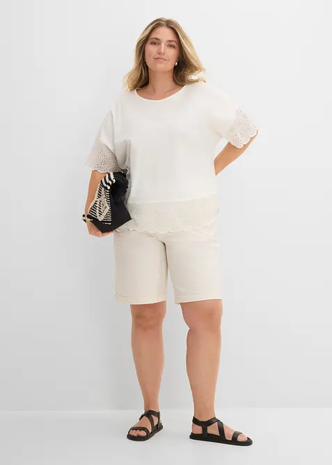 Papertouch-shorts av bomull, bonprix