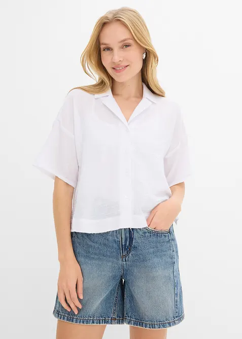 Skjortblus i oversizemodell, bonprix
