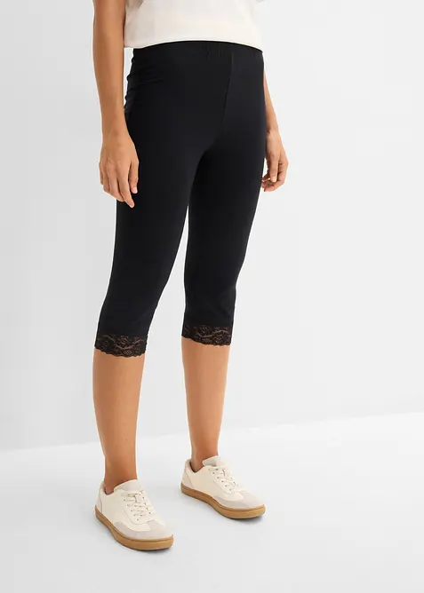 Caprileggings med spetsdetalj, bonprix