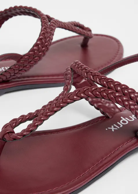 Flip flop-sandal med fl&auml;tade detaljer, bonprix
