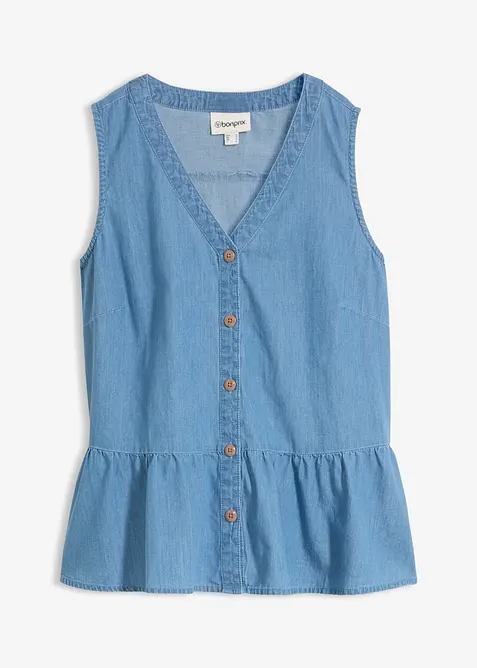 Bluslinne i denim av ekologisk bomull, bonprix
