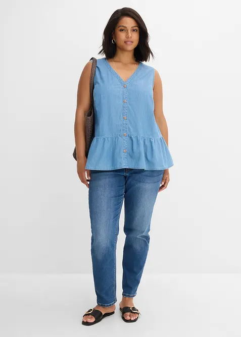 Bluslinne i denim av ekologisk bomull, bonprix