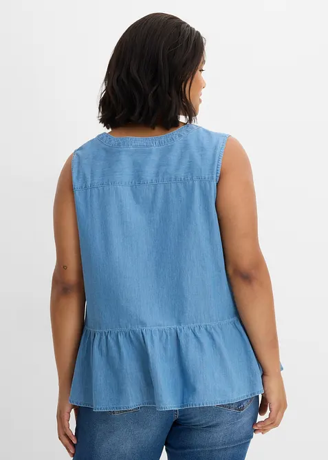 Bluslinne i denim av ekologisk bomull, bonprix