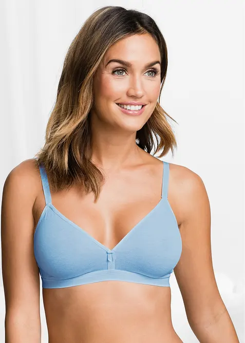 BH utan bygel med ekologisk bomull (3-pack), bonprix