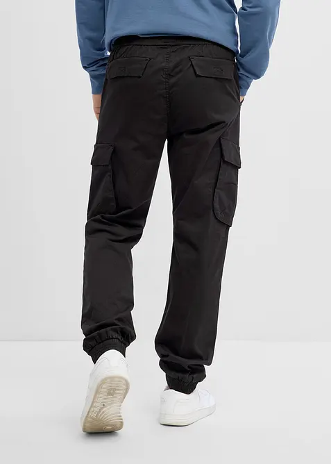 Cargobyxa i dra p&aring;-modell med raka ben, normal passform, bonprix