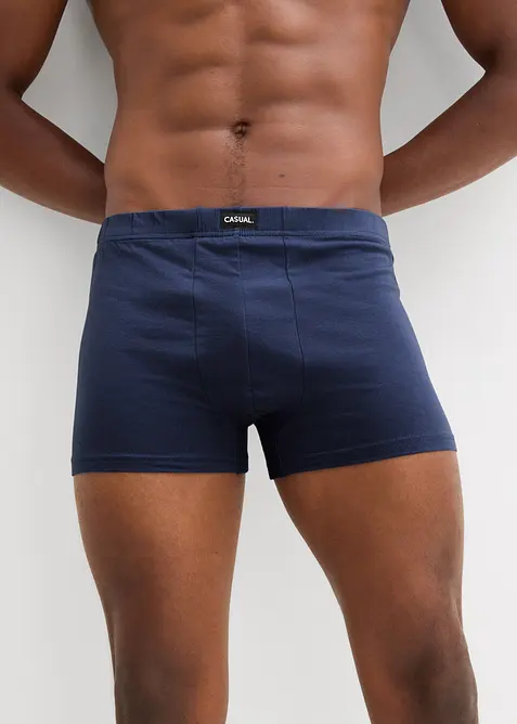 Ledigt skurna jerseyboxershorts i bomull (3-pack), bonprix