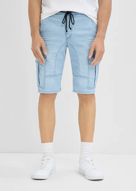 Jeansshorts i trik&aring;, Regular Fit, bonprix