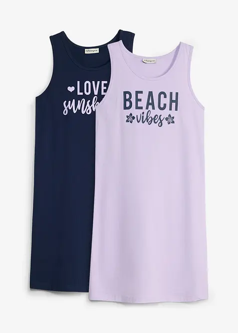 Jerseykl&auml;nning i ekologisk bomull (2-pack), bonprix