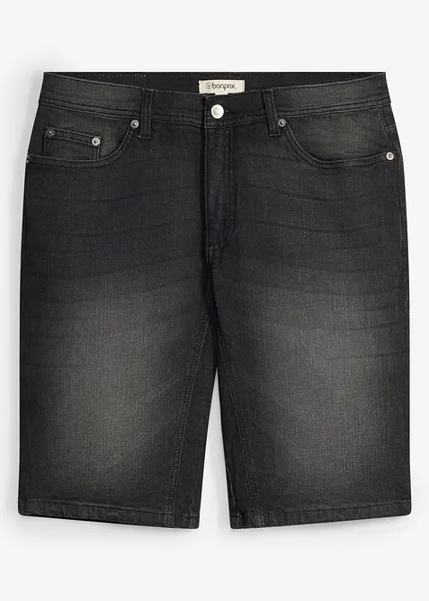 Stretchiga jeansshorts med f&ouml;rst&auml;rkt gren, Regular Fit, bonprix