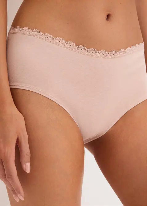 Mammatrosa med ekologisk bomull och spets (3-pack), bonprix