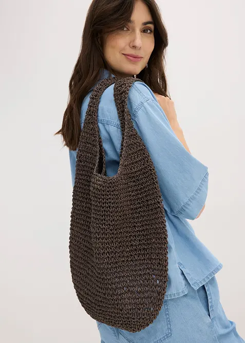Shoppingv&auml;ska med halmlook, bonprix