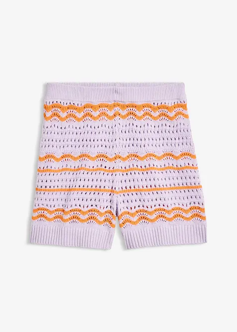Stickade shorts i bomullsmix med linne, bonprix