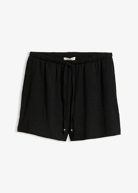 Dra p&aring;-shorts i kr&auml;ppat material med struktur, bonprix
