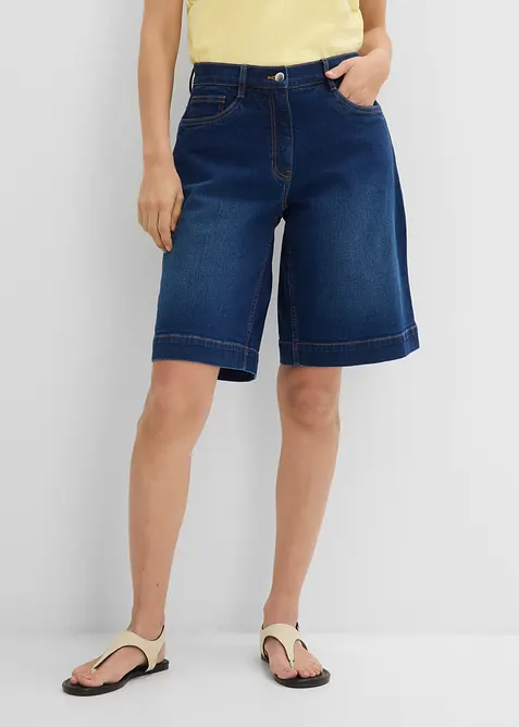 Jeansshorts Mid Waist, ekologisk bomull, bonprix