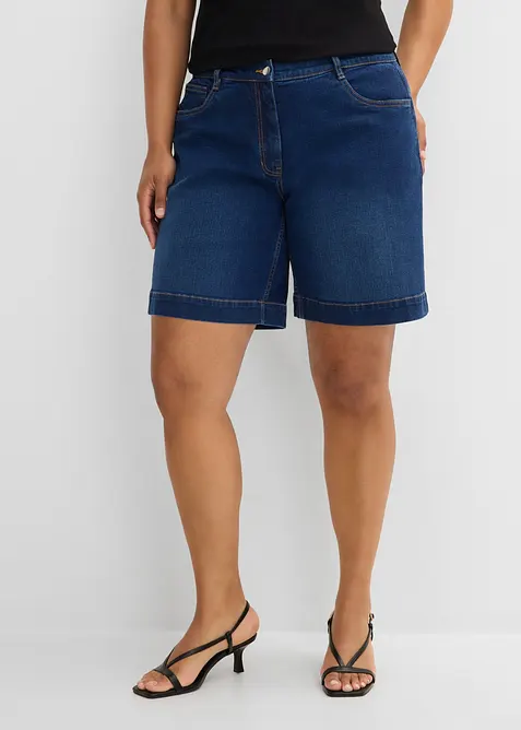 Jeansshorts Mid Waist, ekologisk bomull, bonprix