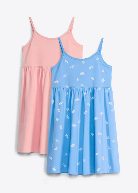 Jerseykl&auml;nning i ekologisk bomull (2-pack), bonprix