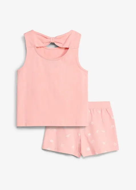 Linne och shorts av ekologisk bomull (2 delar), bonprix