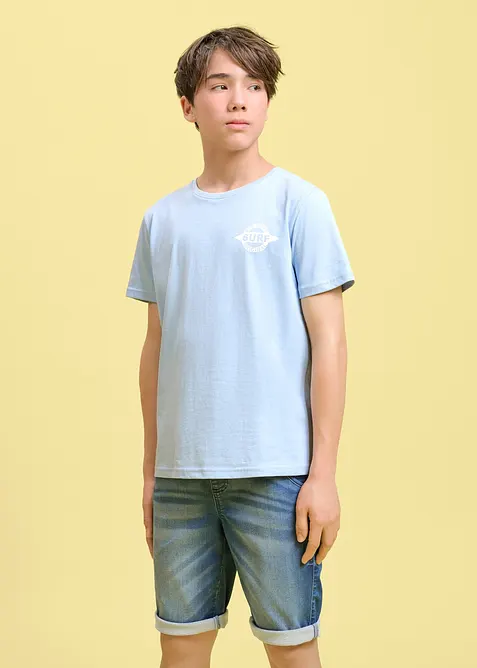 T-shirt med tryck p&aring; ryggen, av ekologisk bomull, bonprix