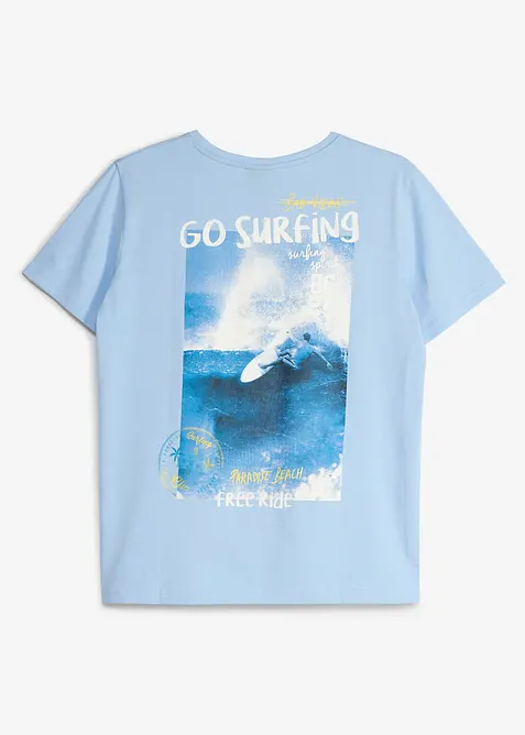 T-shirt med tryck p&aring; ryggen, av ekologisk bomull, bonprix