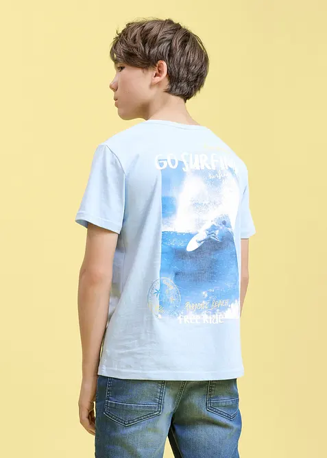T-shirt med tryck p&aring; ryggen, av ekologisk bomull, bonprix