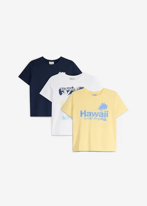 T-shirt av ekologisk bomull (3-pack), bonprix
