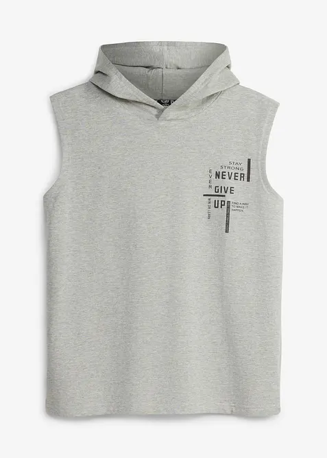 &Auml;rml&ouml;s sweatshirt med huva i ekologisk bomull, avslappnad passform, bonprix