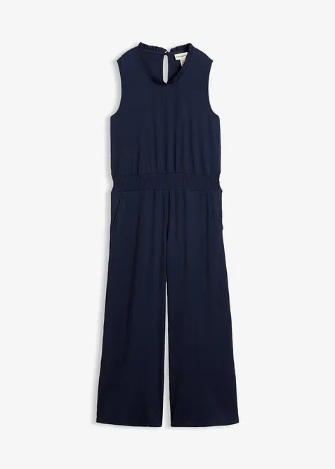 Jumpsuit i kr&auml;ppad jersey med struktur, bonprix