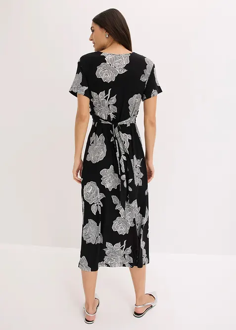 Jerseykl&auml;nning med drapering, bonprix