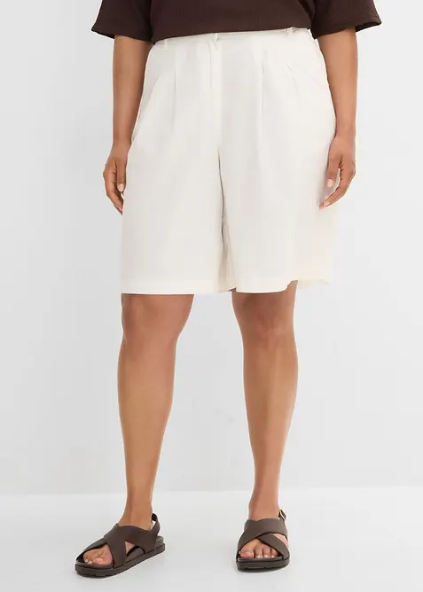 Marleneshorts i mix av lin och viskos, bonprix
