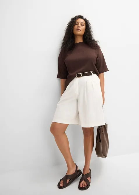 Marleneshorts i mix av lin och viskos, bonprix